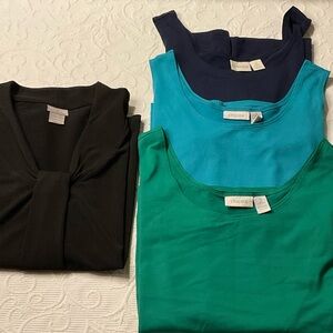 Chico's Vibrant Sleeveless Tops Collection/Bundle of 4 Sleeveless Tops. Size 2/L